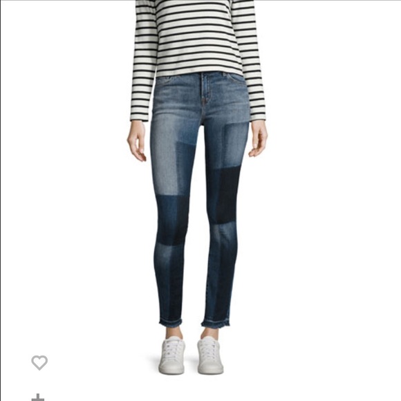 Sold J Brand NWT Mid- skinny Patchwork Jeans Sz 25 - Picture 2 of 3