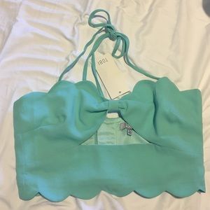 TOBI Scalloped Crop Top