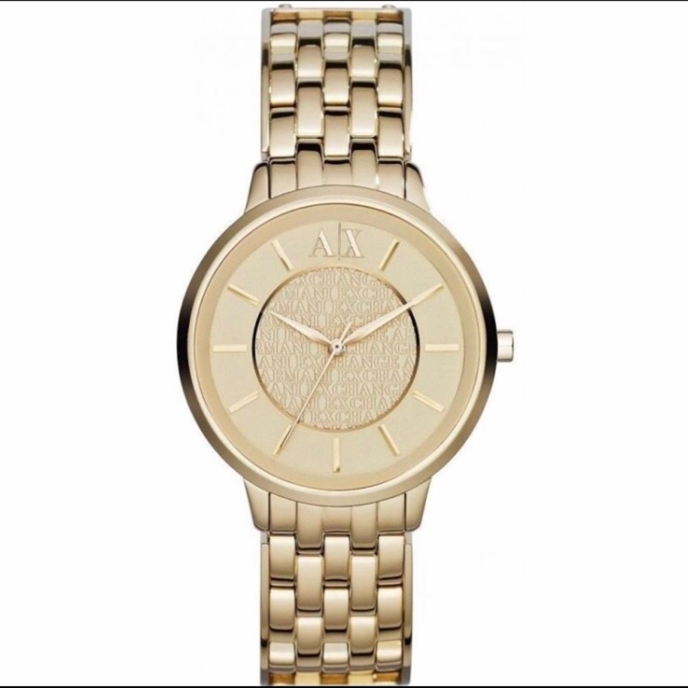 A|X gold stainless steal watch