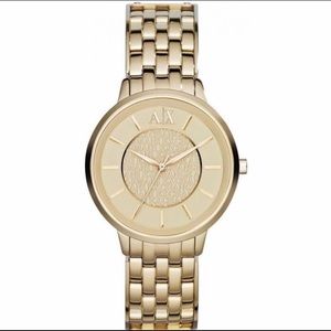 A|X gold stainless steal watch