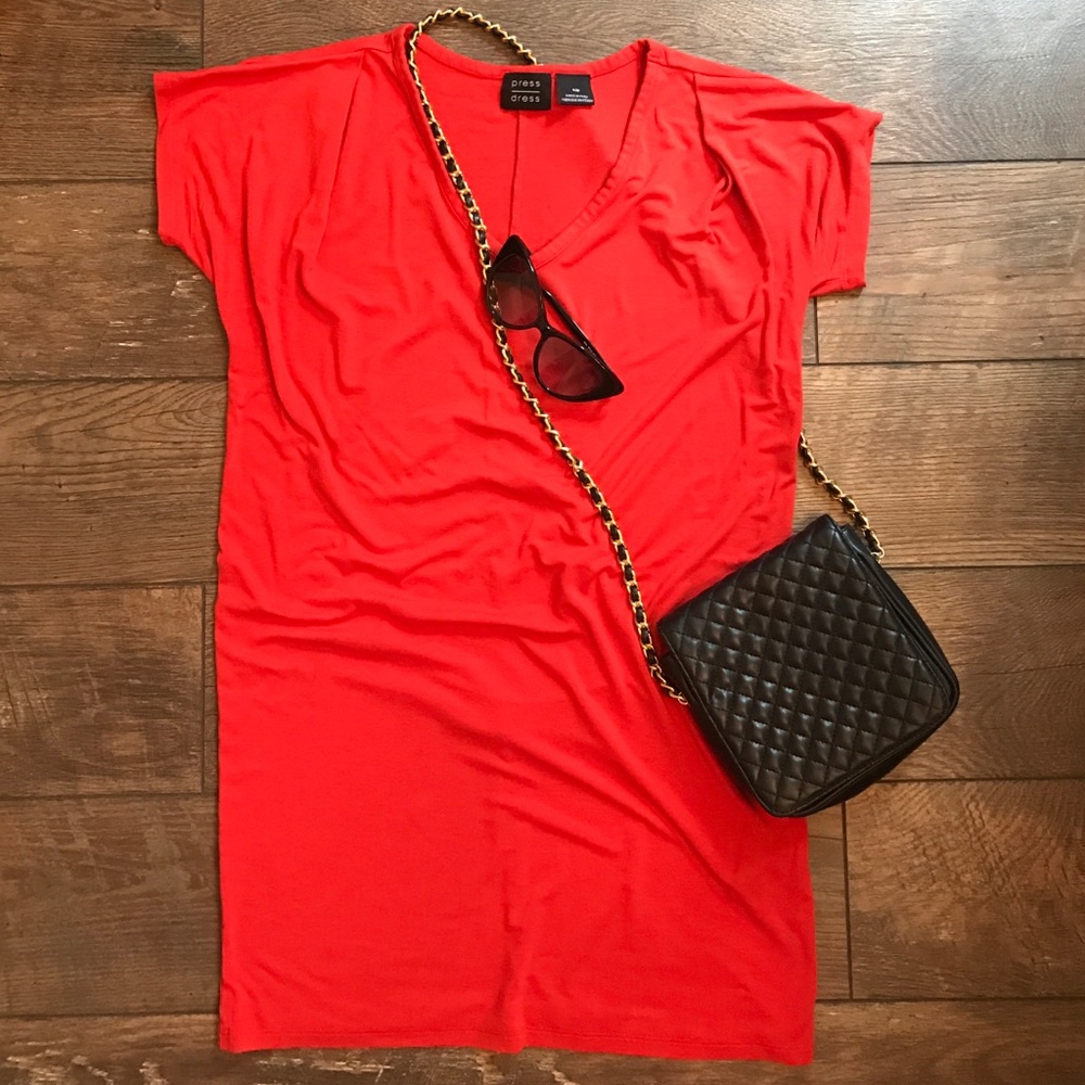 PRESS Dress in Burnt Orange/ Red size S