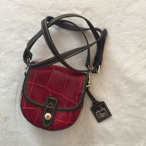 Dooney&Bourke Croc Embossed Leather Mini Crossbody