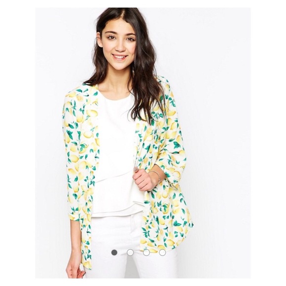Used Vero Moda Sheer Kimono In Ditsy Oranges Print - Picture 1 of 4