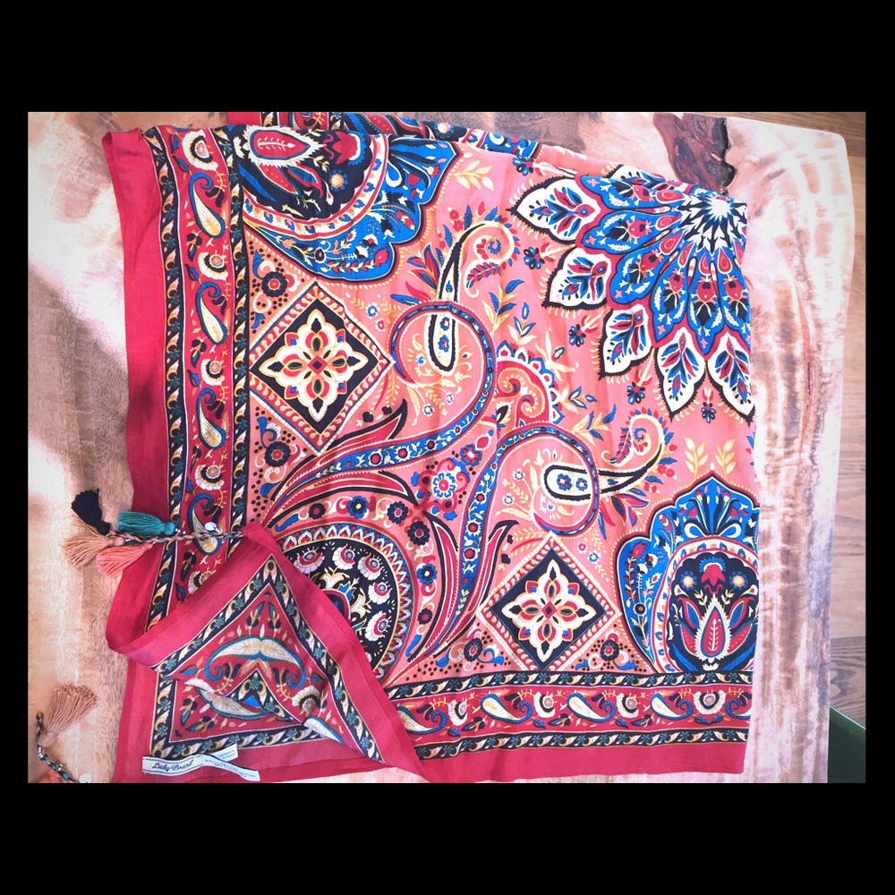 Lucky Brand silk scarf with tassels