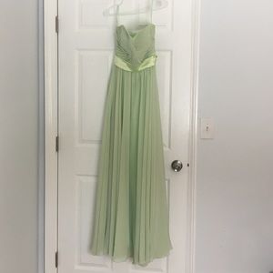 Strapless lime green chiffon dress (size 4)