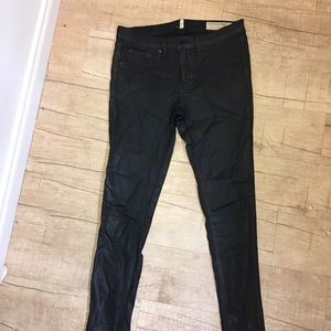 Shiny black rag & bone jeans