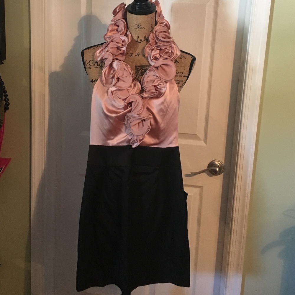 NWT Bebe mauve and black halter dress size small