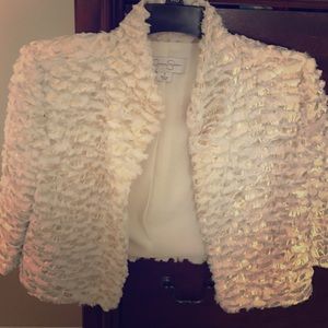 Jessica Simpson gold and cream crop jacket ✨✨✨✨🌸