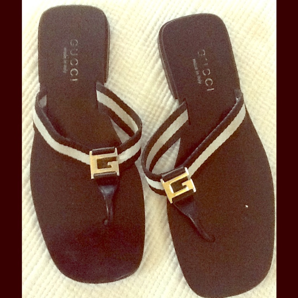 GUCCI Black & White Sandal Authentic