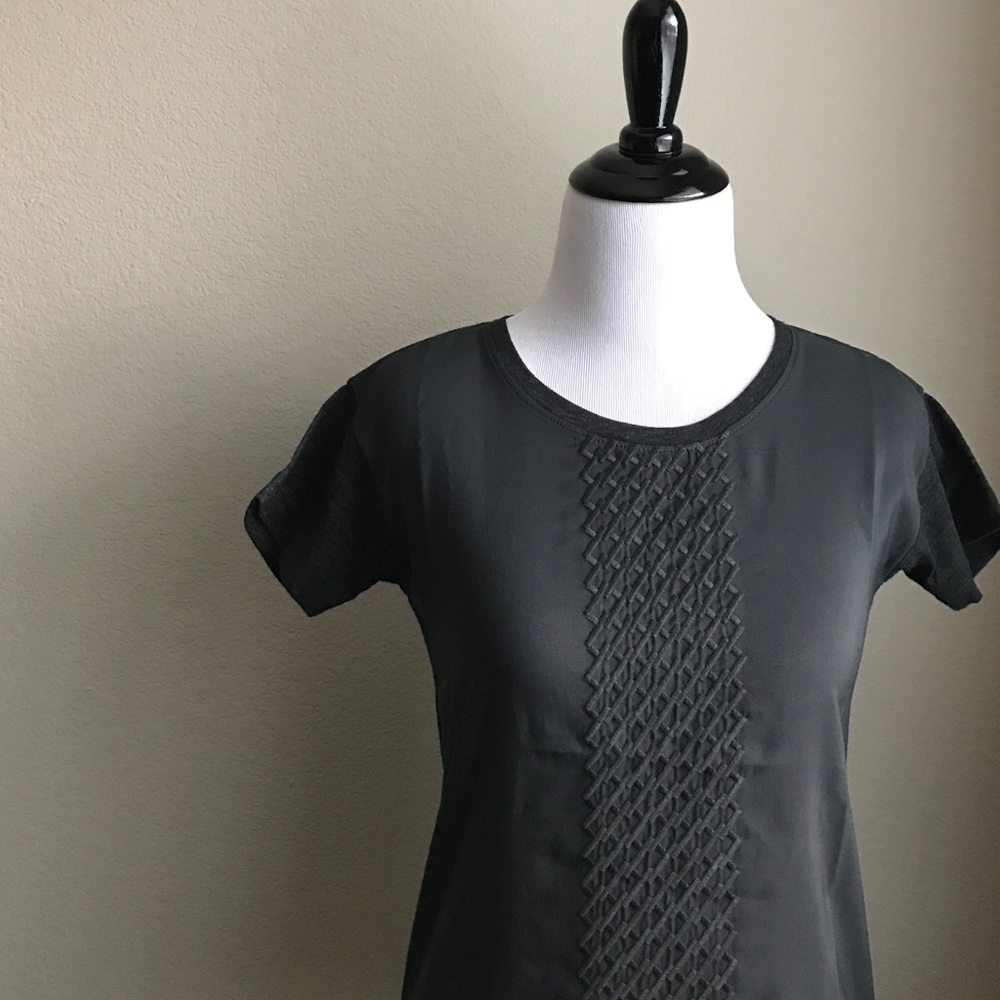 J. Crew embroidered silky-front T-shirt