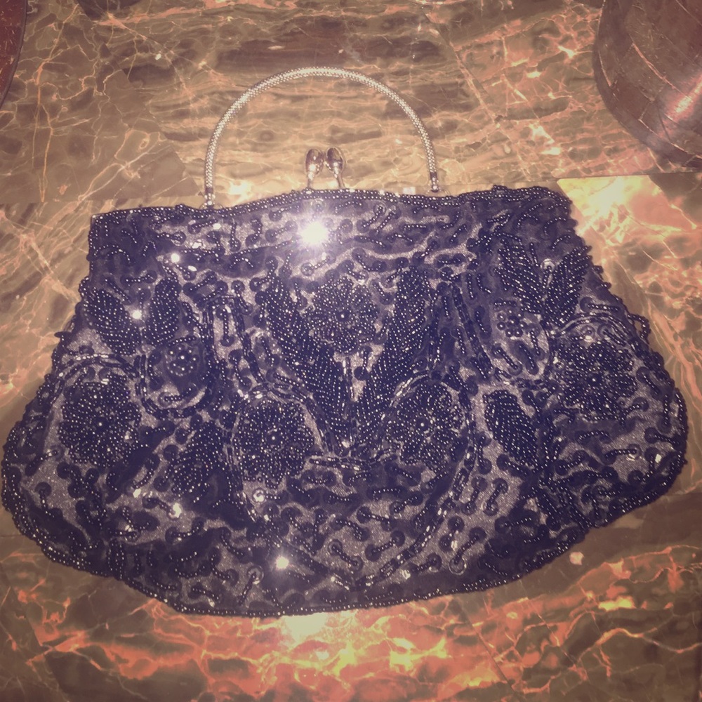 Sequin black clutch - NEW!