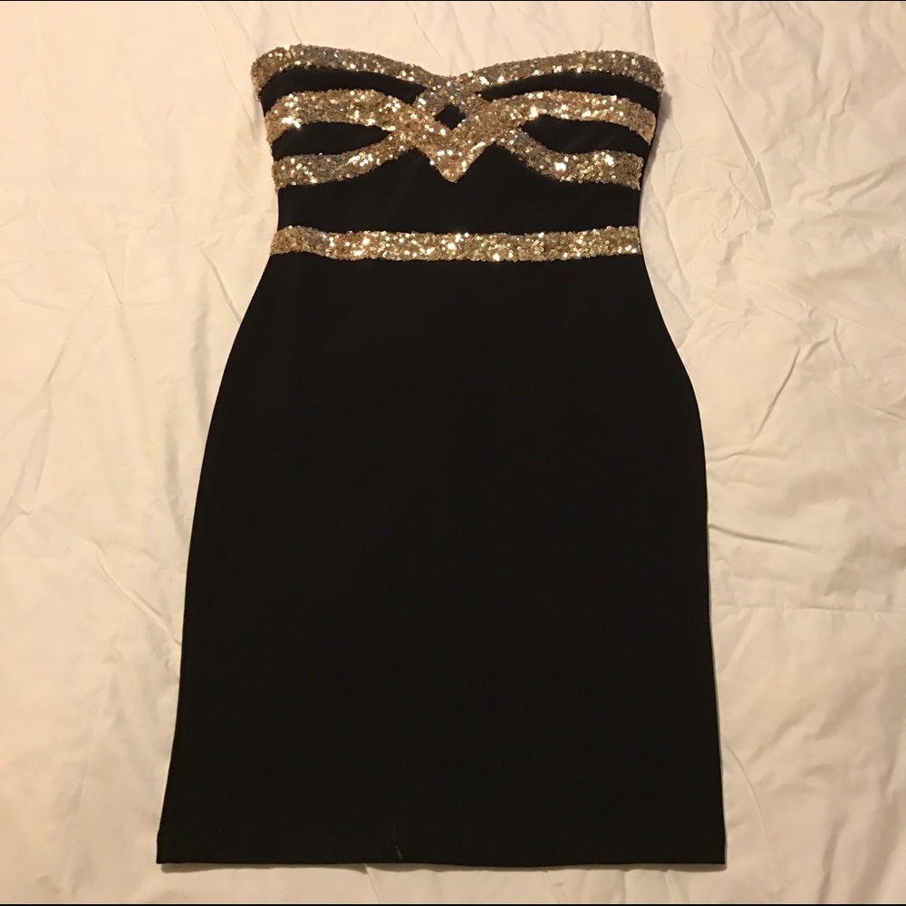 Gold Accent Cocktail Dress