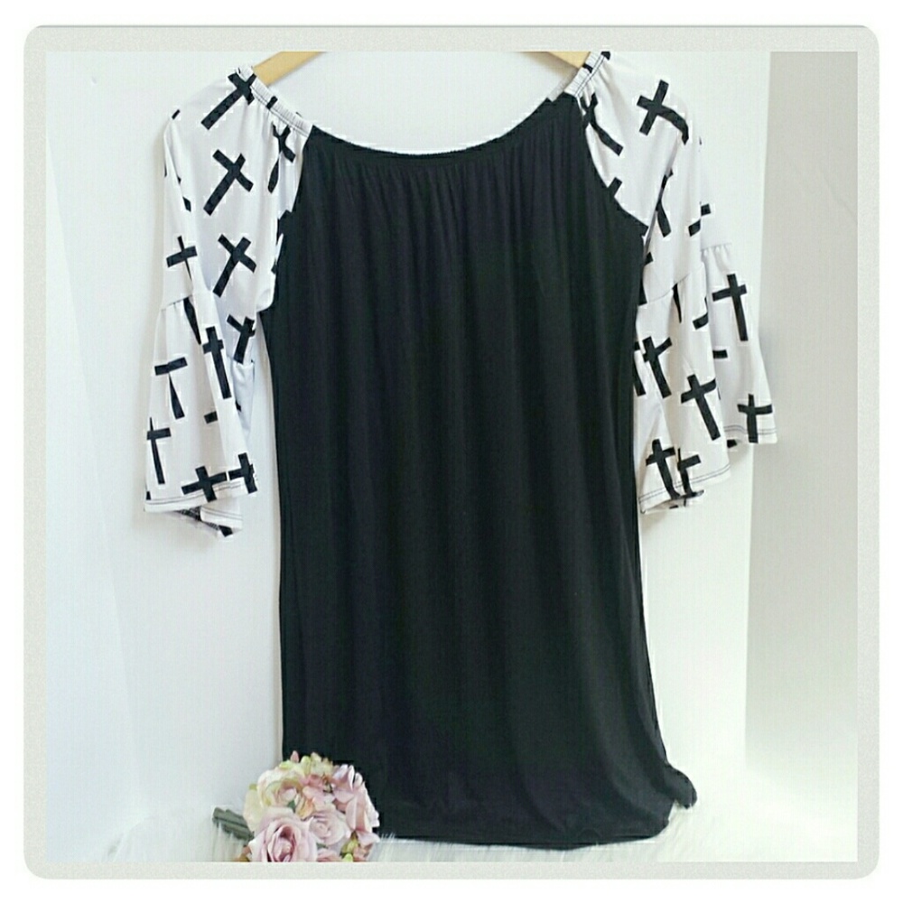 *Re-stocked Off-the-Shoulder "Black Cross" dress - Picture 3 of 5