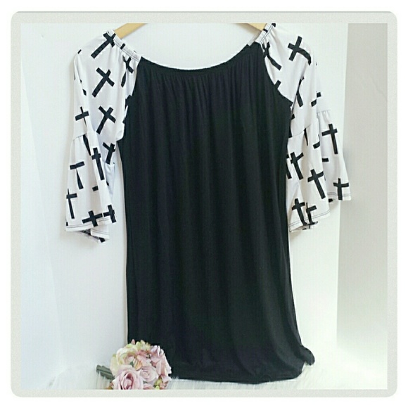 *Re-stocked Off-the-Shoulder "Black Cross" dress - Picture 3 of 5