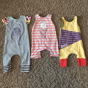 Lot of Rags to Raches Rompers sz 3-6mo