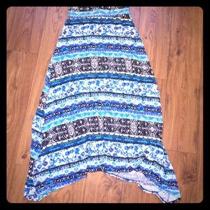 High low blue maxi skirt