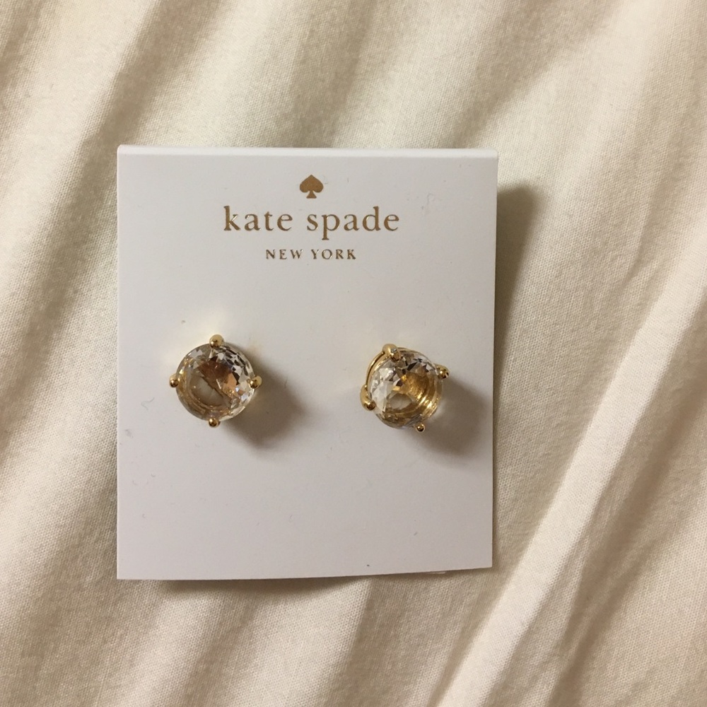 Kate Spade gold rhinestone stud earrings