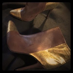 Versace Vero Cucio leather brown & gold mini boot