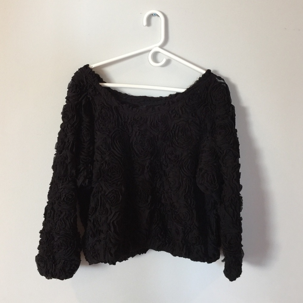 Black flower detail sweater