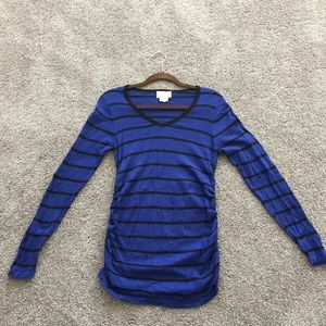 Blue and Black Striped Sweater