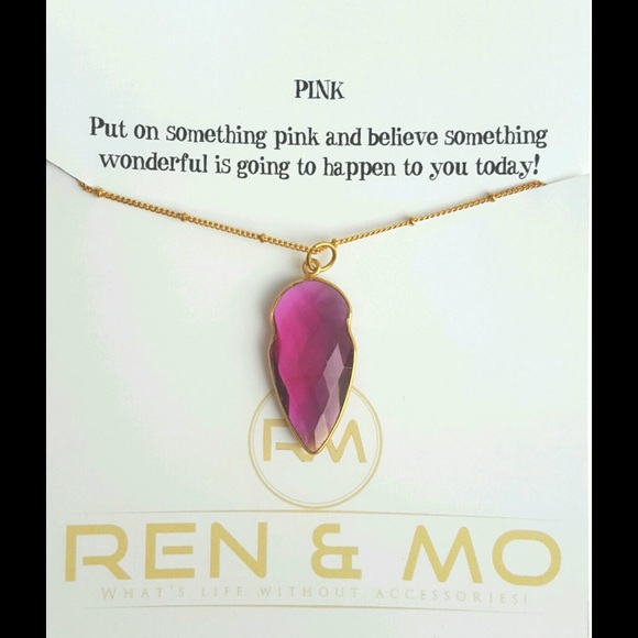 beautiful Pink tourmaline quartz necklace - Picture 2 of 5