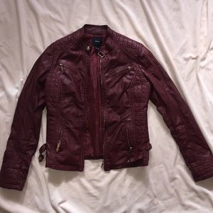 Maroon leather jacket