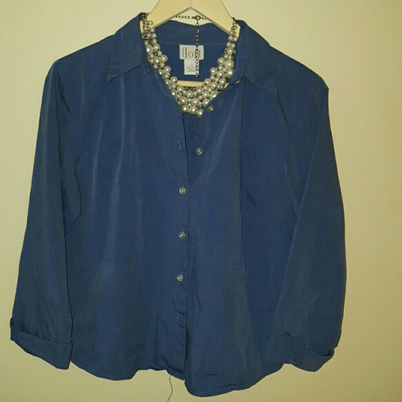 Three quarter length button-up blouse by Loft - Picture 2 of 4