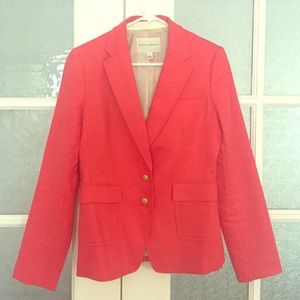 Coral Banana Republic Blazer with gold buttons