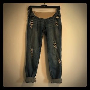 Motherhood Maternity Boyfriend cropped jeans.