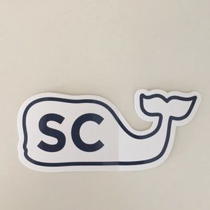White SC Vineyard Vines Whale Sticker!