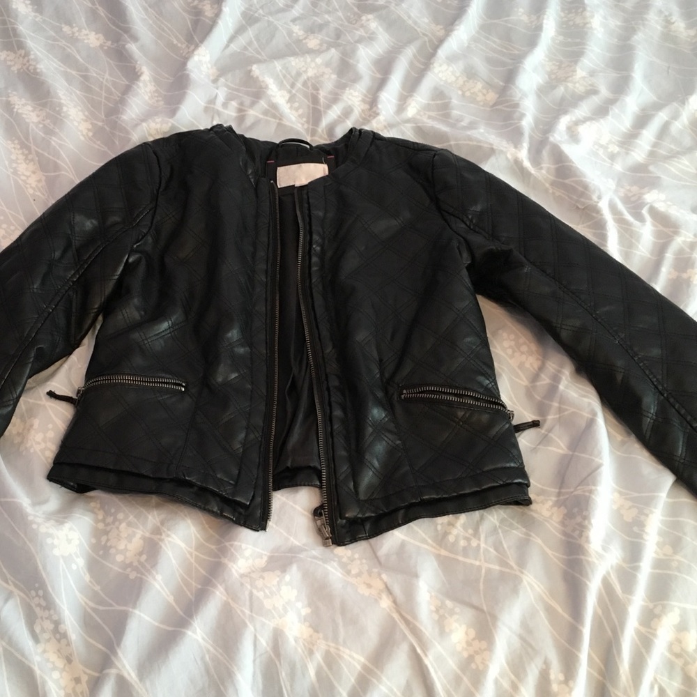 Xhiliration black leather jacket
