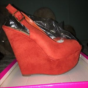 Wedge open toe shoes