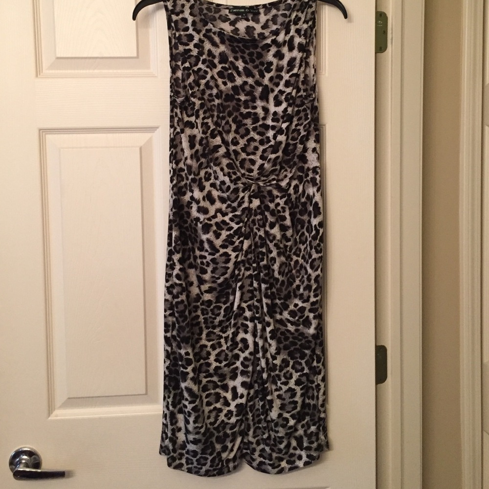 Grey leopard print dress