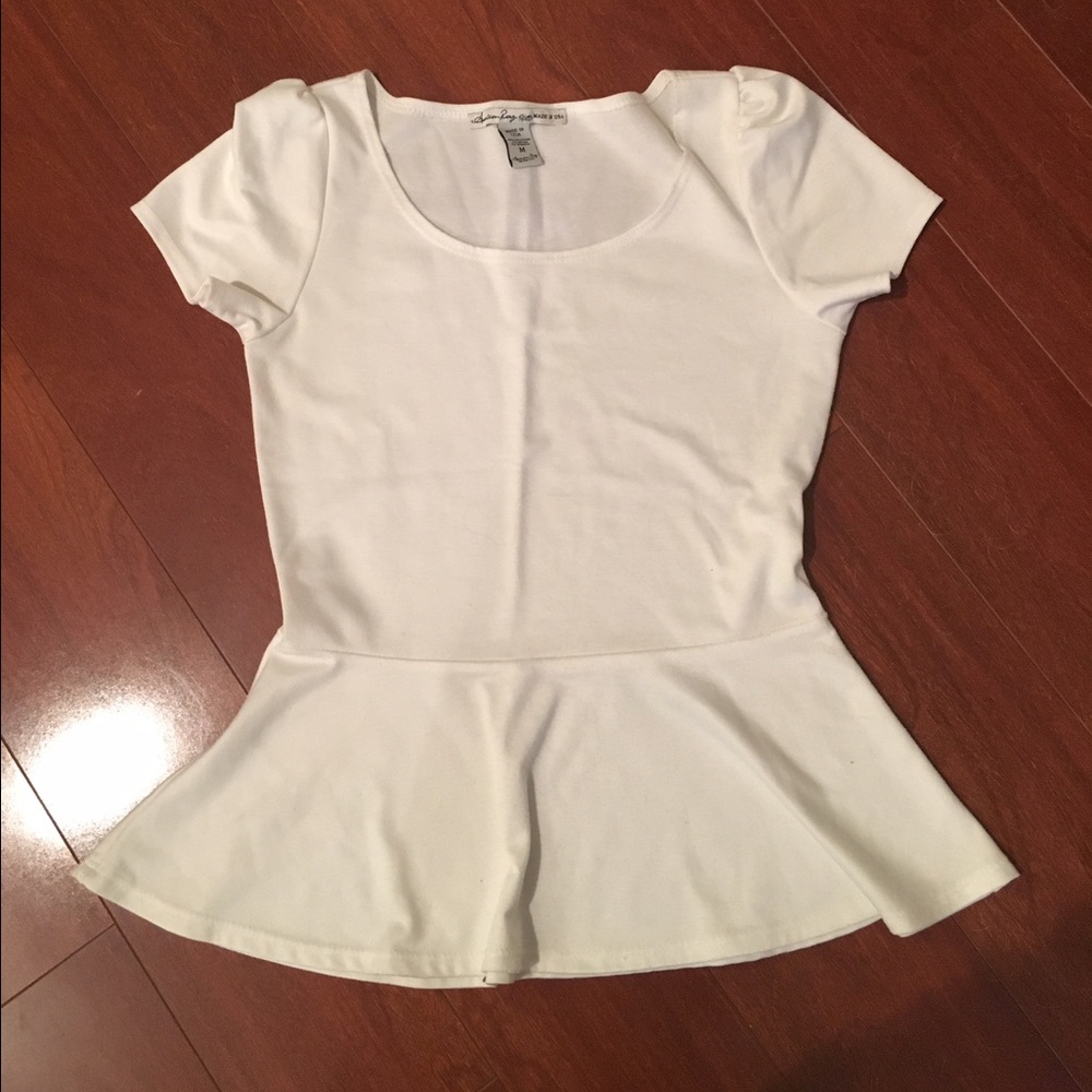 White Peplum Top
