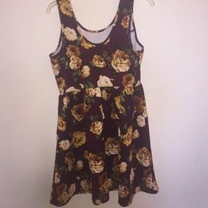Floral print fit and flare dress
