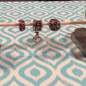 3 rose gold slide charms for Pandora bracelets