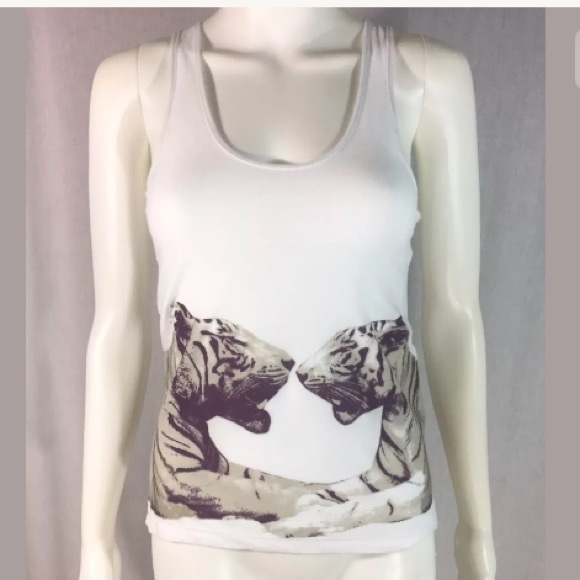 Torn by Ronny Kobo tiger micro modal tank top - Picture 2 of 4