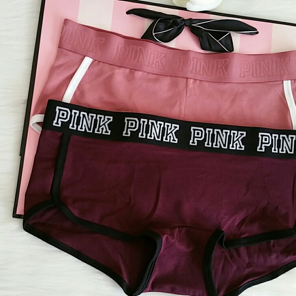 2 Nwt Pink Vs logo boyshort Available XS.S.M.L - Picture 3 of 4