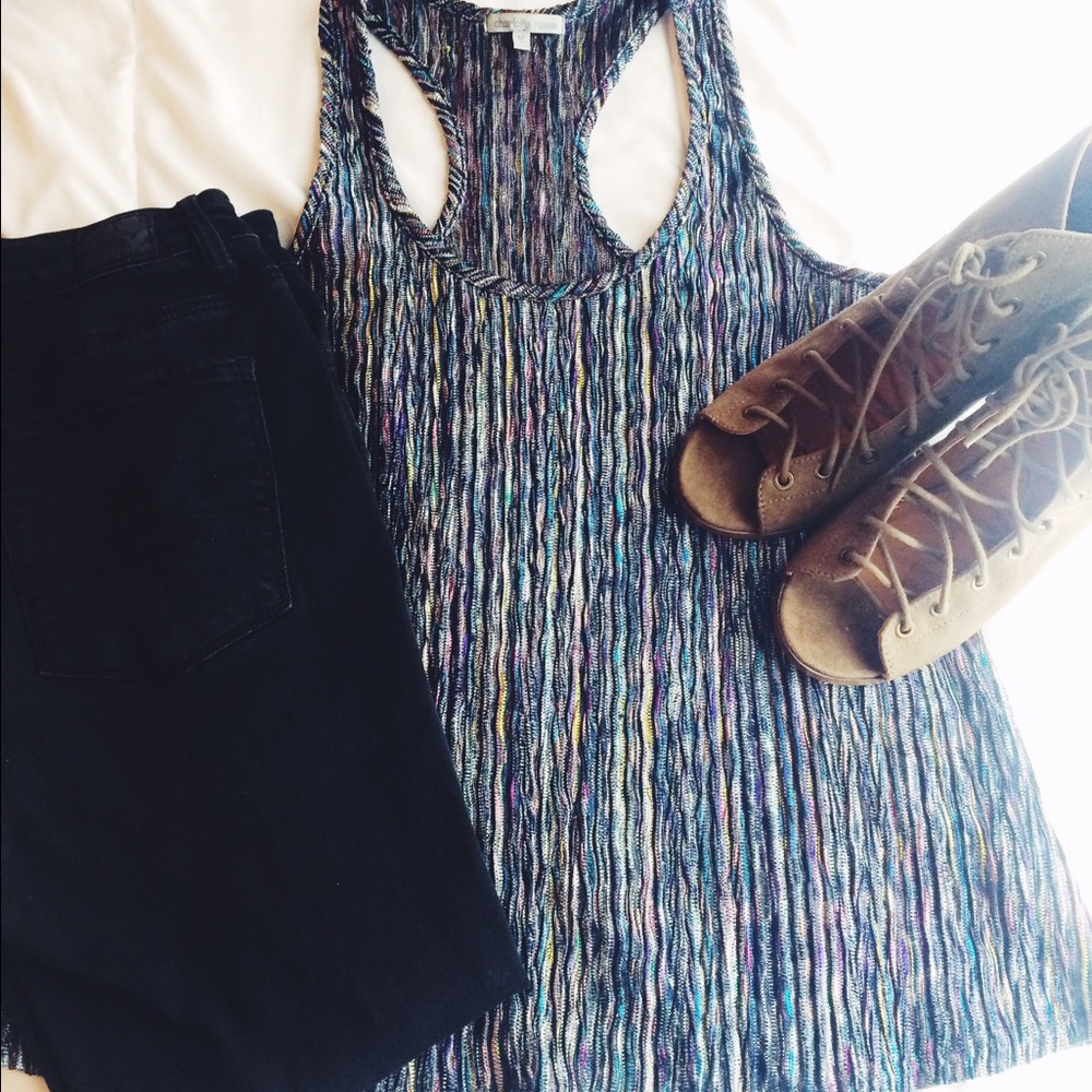 multi colored knit tank