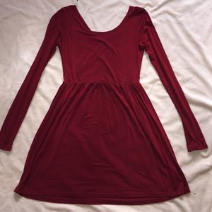 Red long sleeve dress