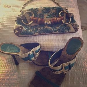 Gucci horse bit jeweled / matching shoes