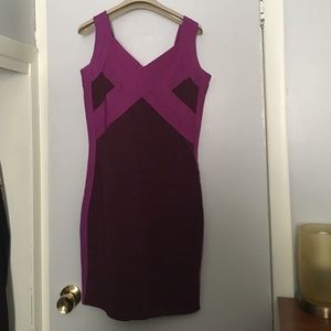 Light purple and Burgundy bandage dress