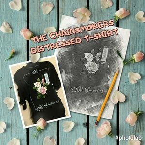 NWT The Chainsmokers Ripped Black T-shirt X-large