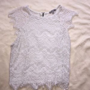 White lace crop top