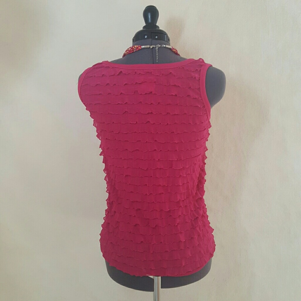 Pink Ruffle Tank Top - Picture 3 of 4