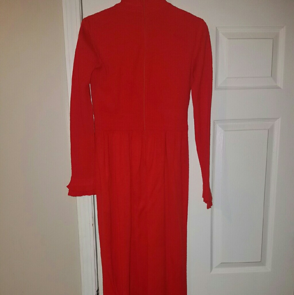Juniors Red Turtleneck sweater maxi dress