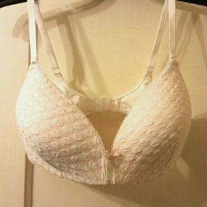 Victoria's Secret White Dot Lace Wireless Bra