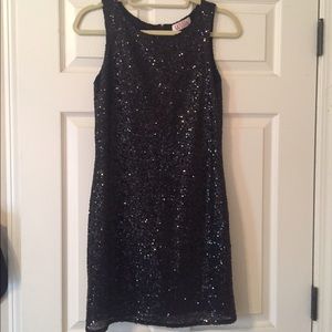 Simple black sequin dress