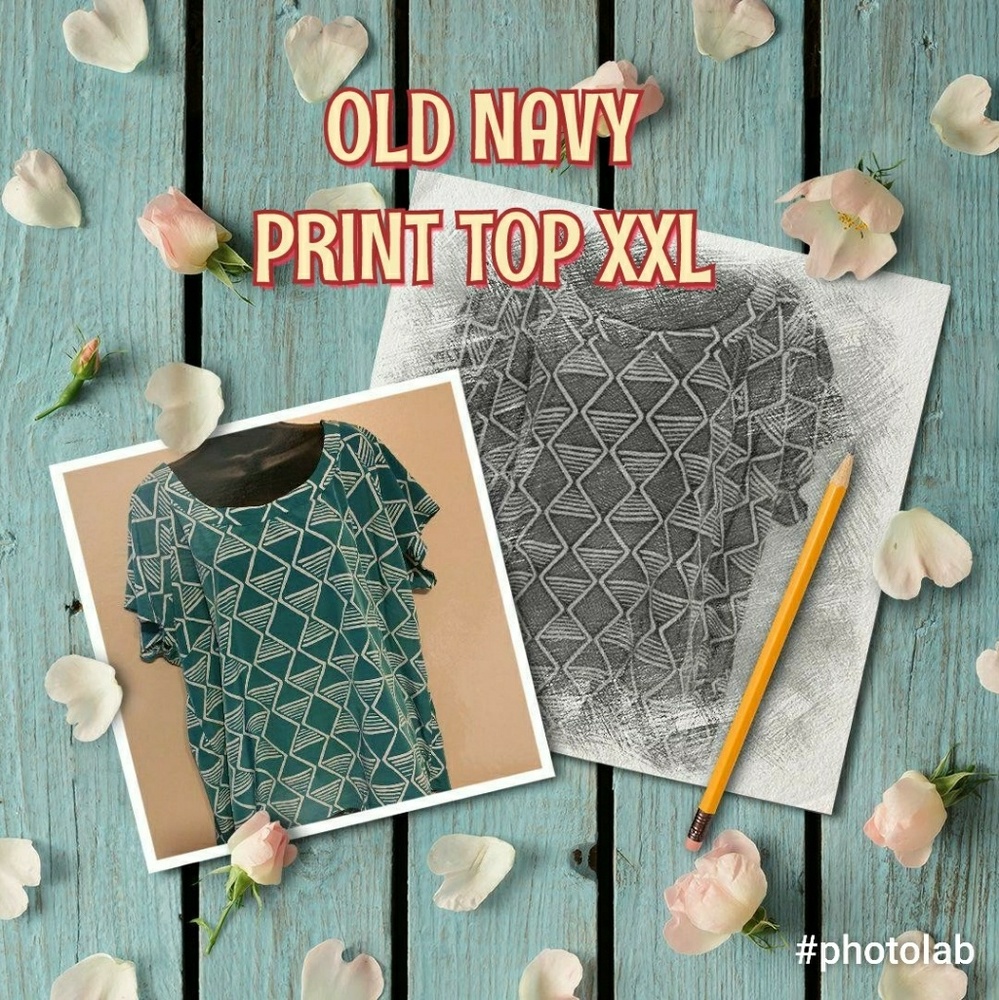 Gently used Old Navy 2XL Green Print Top