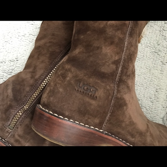 Chocolate brown suede UGG boots. Warm and toasty. - Picture 3 of 4